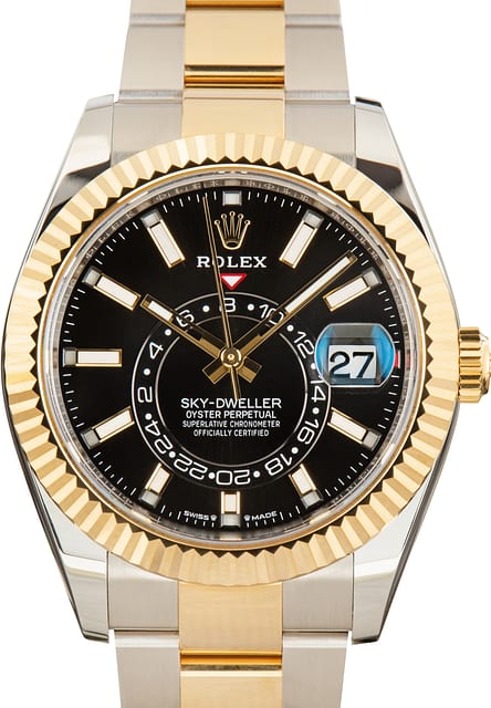 Pre-Owned Rolex Sky-Dweller Black Dial 336933 Oyster Bracelet