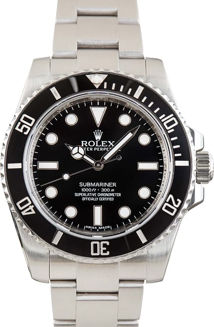 Used Black Dial Rolex Submariner Ref 114060 Stainless Steel