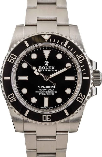 Pre Owned Rolex Submariner 114060 No Date Ceramic Bezel