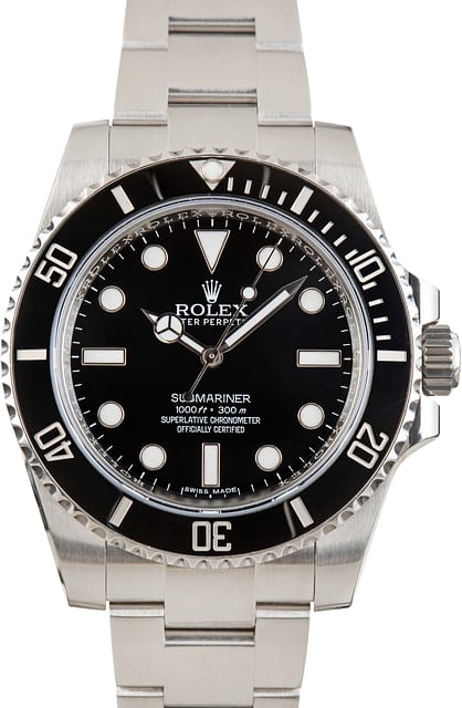 Pre-owned Rolex Submariner Black Dial 114060 Stainless Steel