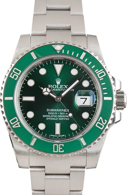 Used Rolex Submariner Green Dial 116610LV Hulk