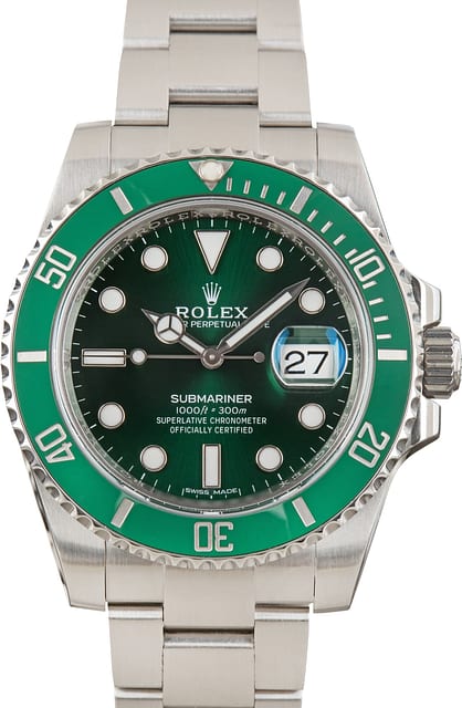 Pre-Owned Hulk Rolex Submariner Ref 116610LV Green Dial
