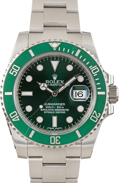 Used Stainless Steel Rolex Submariner Green Hulk Ref 116610LV