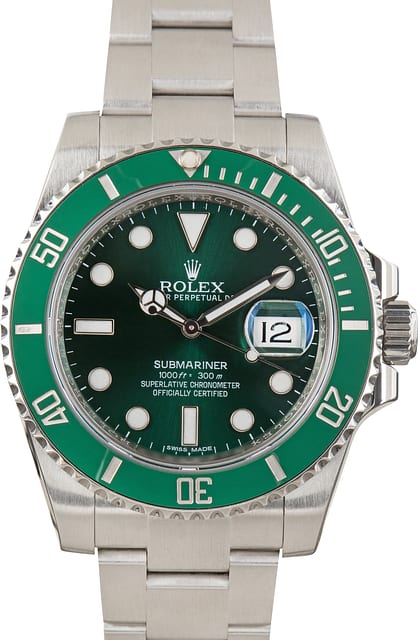 Used Rolex Submariner Hulk Ref 116610LV Steel Oyster