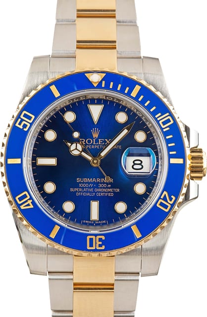 Pre-owned Men's Rolex Submariner 116613 Blue Dial
