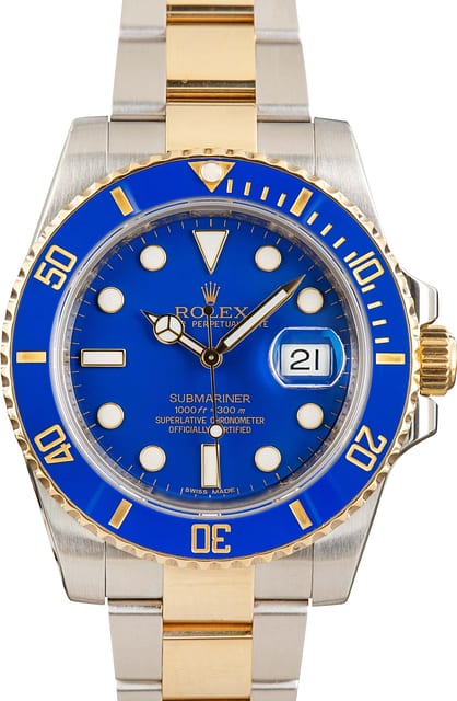 Rolex Submariner Ref 116613 Matte Blue Dial