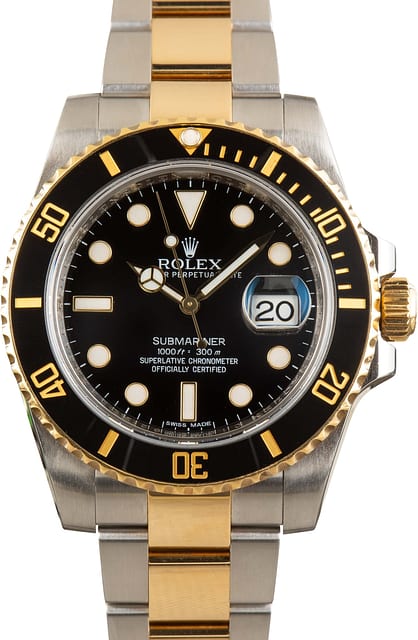 Pre-Owned Black Dial Rolex Submariner 116613LN