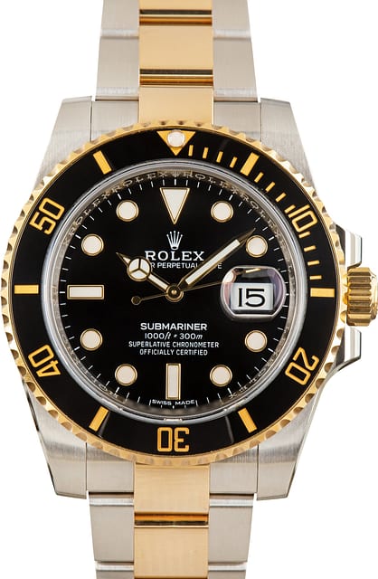 Pre-Owned Rolex Submariner Steel & Gold 116613LN Black Dial