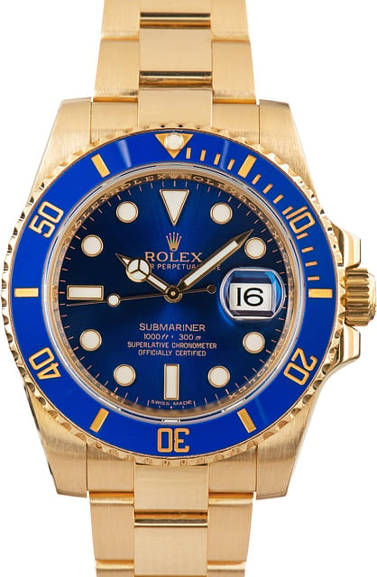 Pre-Owned Rolex Submariner 116618LB Blue Dial