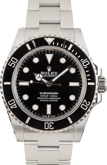 Rolex Submariner Black No Date Dial 124060