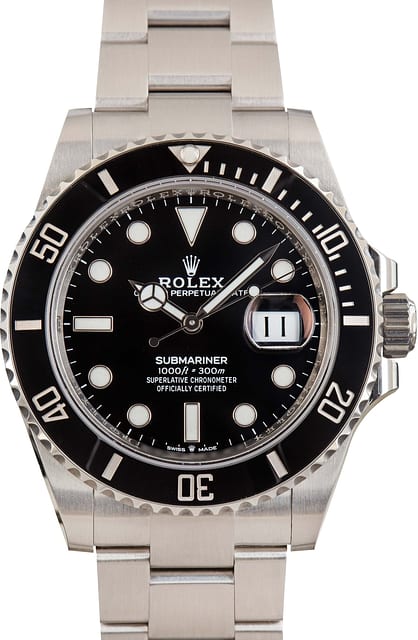 Pre-Owned Rolex Submariner Black Chromalight Dial 126610LN