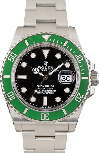 Pre-Owned Rolex Submariner Starbucks ref 126610LV Green Bezel