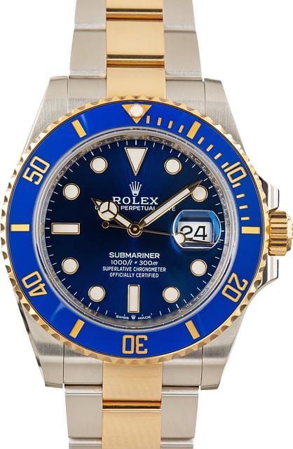 Used Rolex Submariner Two Tone Ref 126613LB Blue Dial