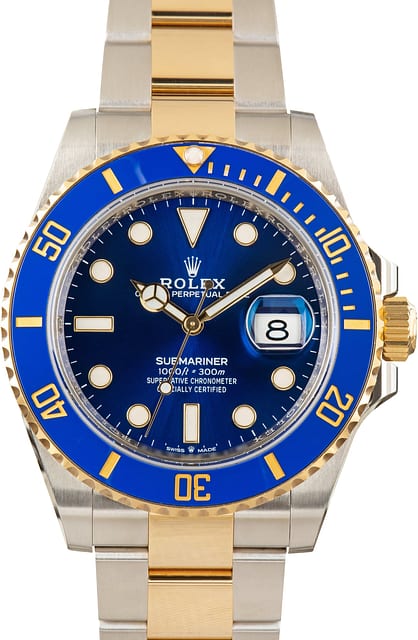 Pre-Owned Rolex Submariner Steel & 18k Yellow Gold Ref 126613LB Blue Dial