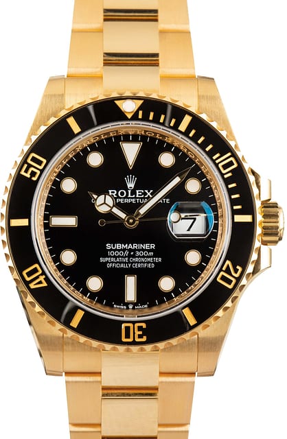 Rolex Submariner 18k Yellow Gold 126618 Black Dial