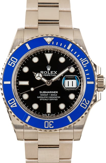 Pre-Owned 18k White Gold Rolex Submariner 126619LB Cookie Monster