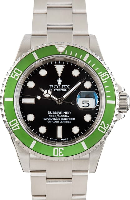 Rolex Submariner Ref 16610LV Flat Four Kermit