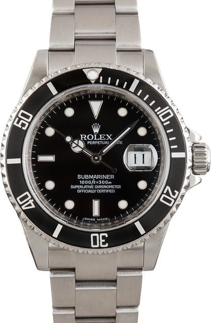 Pre-owned Rolex Submariner Ref 16610 Steel Oyster