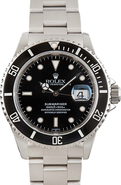 Pre-Owned Rolex Submariner Ref 16610 Stainless Steel Oyster
