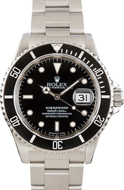Used Steel Oyster Rolex Submariner Black Dial Ref 16610