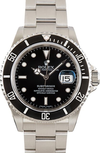 Used No Holes Case Rolex Submariner Ref 16610T Stainless Steel