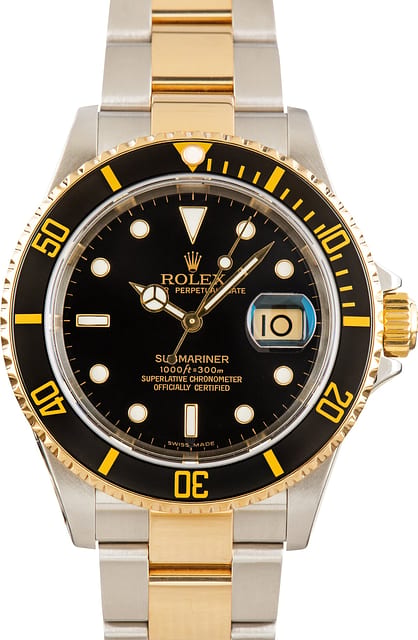 Used No Holes Case Rolex Submariner 16613T Black Dial