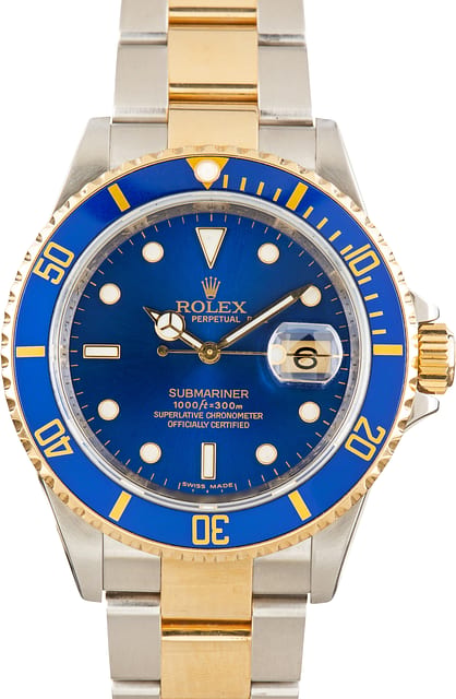 Used Rolex Submariner Two-Tone ref 16613 Blue Dial 1