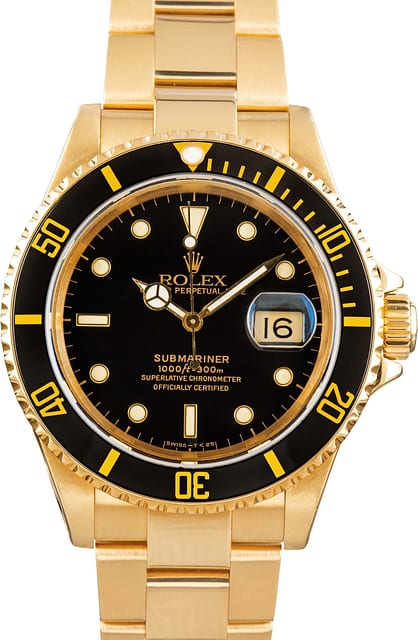Pre-Owned Rolex Submariner 16618 Black Dial