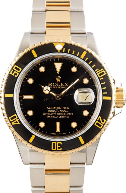 Pre-Owned Rolex Submariner Ref 16803 Black Dial