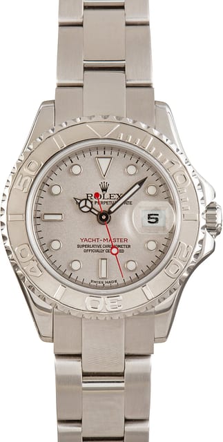 Pre-Owned Ladies Rolex Yacht-Master 169622 Platinum Dial & Bezel