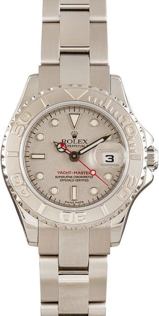 Pre-Owned Ladies Rolex Yacht-Master 169622 Platinum Dial & Bezel