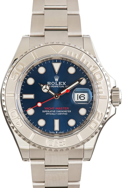 Used Rolex Yacht-Master 40 Platinum Bezel Ref 126622 Blue Dial