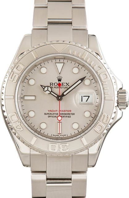 Pre-owned Rolex Yacht-Master 40 ref 16622 Platinum Dial & Bezel