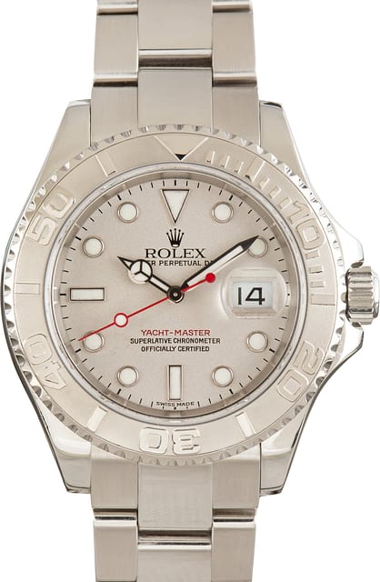 Pre-Owned Rolex Yacht-Master Ref 16622 Platinum Dial