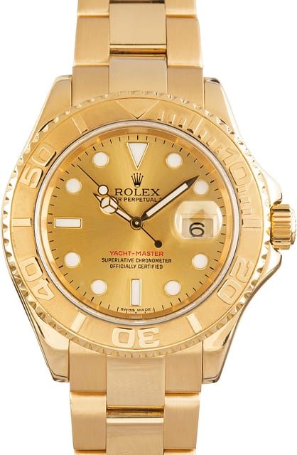 Rolex Yacht-Master 40 Yellow Gold 16628 Champagne Dial