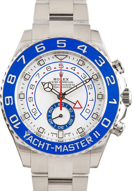 Men's Used Rolex Yacht-Master II White Dial 116680 Blue Bezel