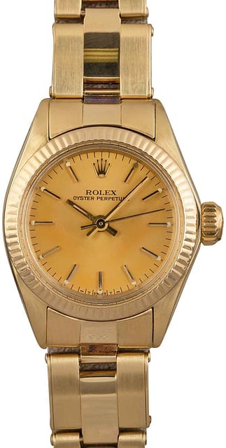 Womens Rolex Oyster Perpetual 6718 Yellow Gold