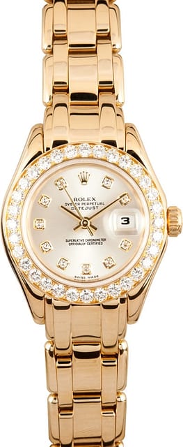 Ladies Rolex 18K Pearlmaster 69298