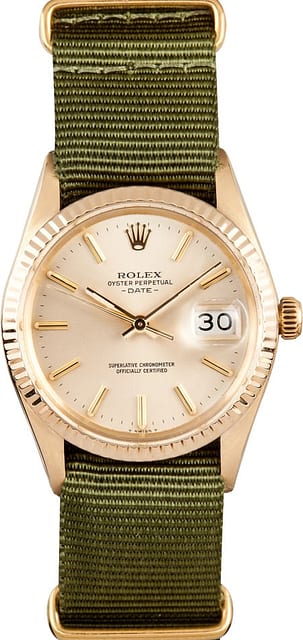 Men's Rolex Oyster Perpetual Date Yellow Gold 15037 Rivet Bracelet