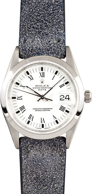 Men's Rolex Date Stainless Steel With White Dial 15200, Pre Owned