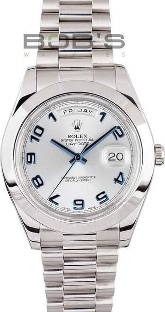 Rolex Platinum President Day Date II 218206 Glacier