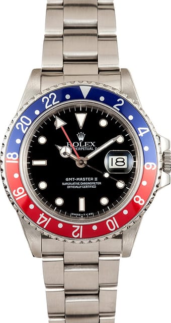 Vintage Men's Rolex GMT-Master II Pepsi Bezel 16760