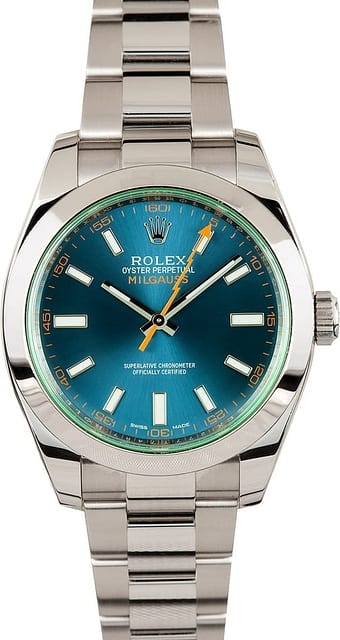 Rolex Milgauss 116400B Green Crystal