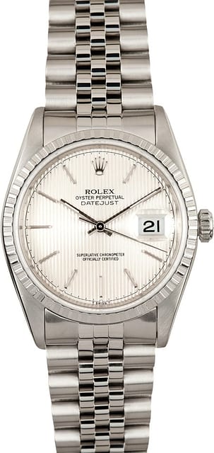 Rolex Datejust 16220 Silver Tapestry
