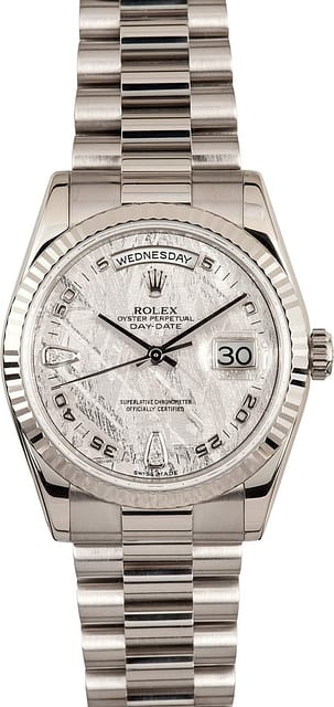White Gold Rolex President Meteorite Dial 118239