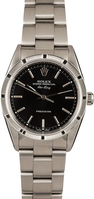 Rolex Steel Air-King 14010 Black Dial