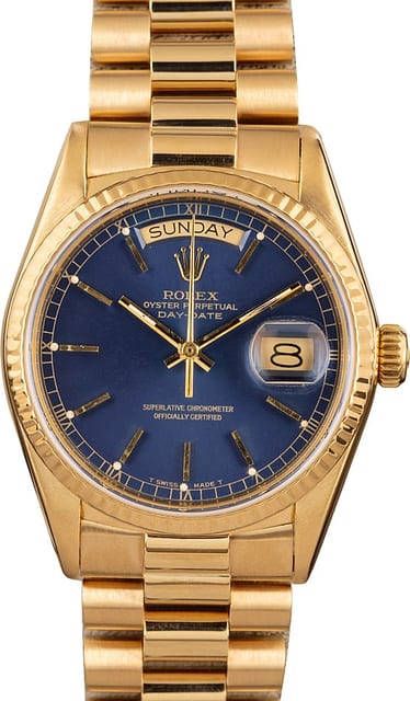 Rolex Day-Date President 18038 Blue Dial