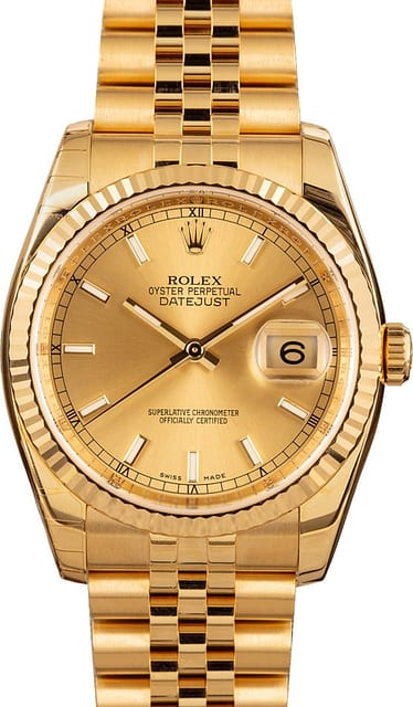 Rolex 18k Gold Datejust 116238