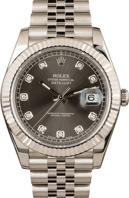 Pre Owned Rolex Datejust 41 Ref 126334 Dark Rhodium Dial