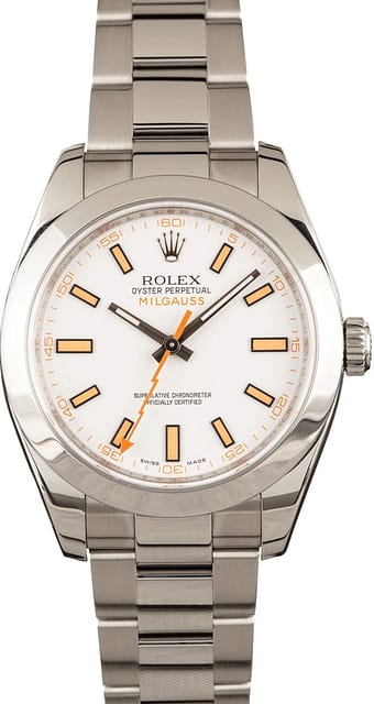 Rolex Milgauss 116400 White Index Dial Steel Oyster
